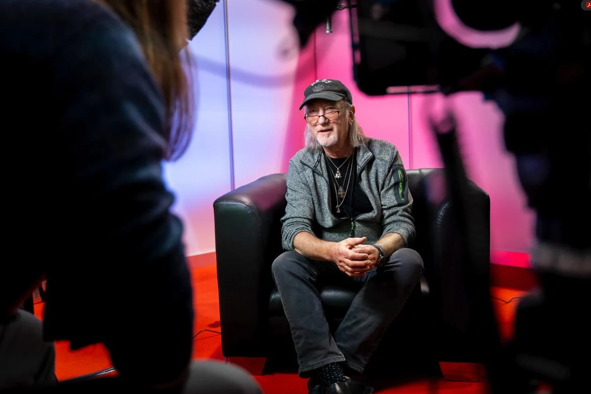 Deep Purple bassist Roger Glover during the interview with punchline studio